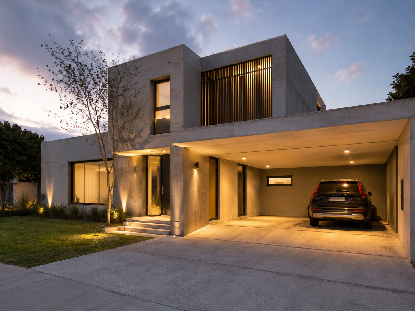 Vivienda con cochera y acceso vehicular