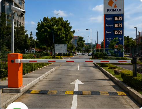 Acceso vehicular de una estación de servicio