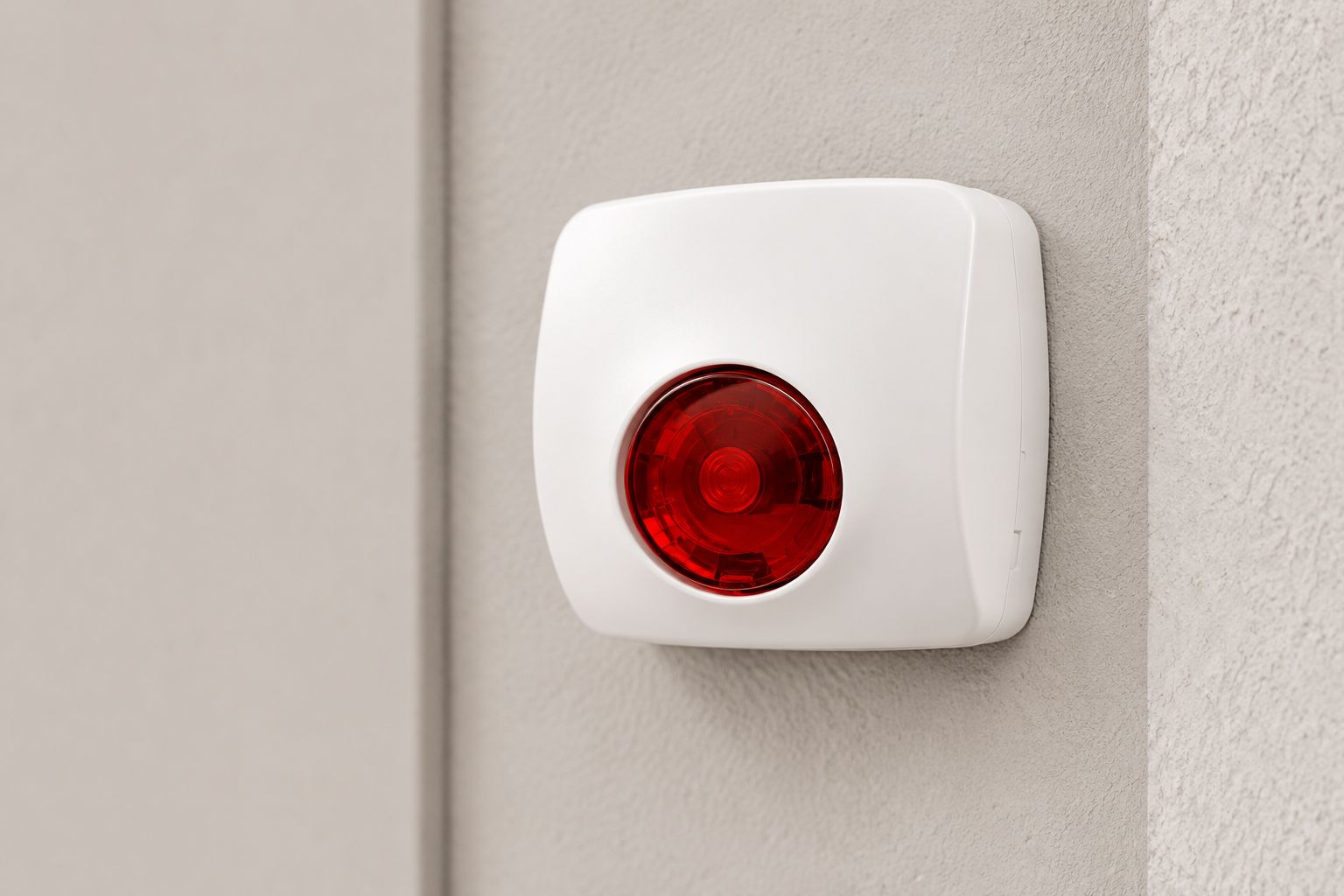 Alarma de seguridad instalada en pared