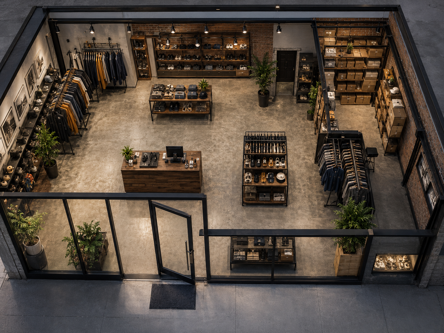 Local comercial con diferentes zonas de seguridad