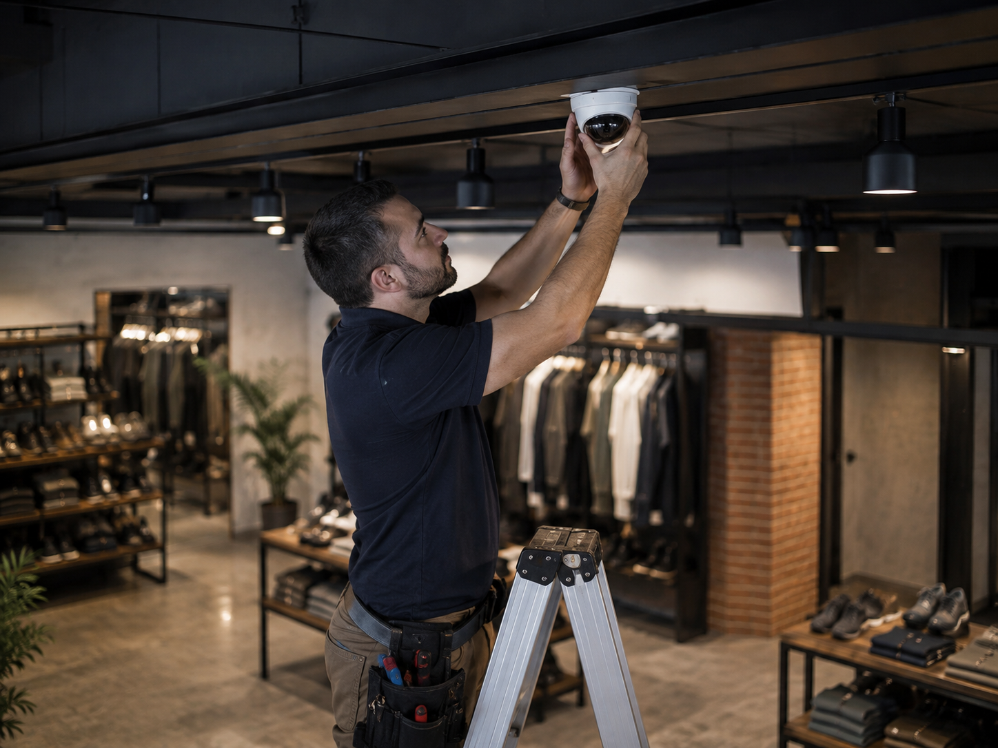 Instalación profesional de seguridad en un local comercial