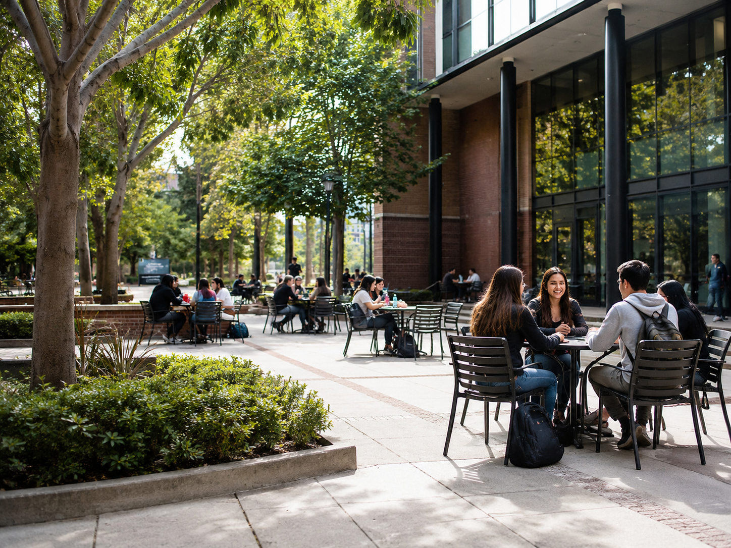 Patio y áreas comunes de una institución